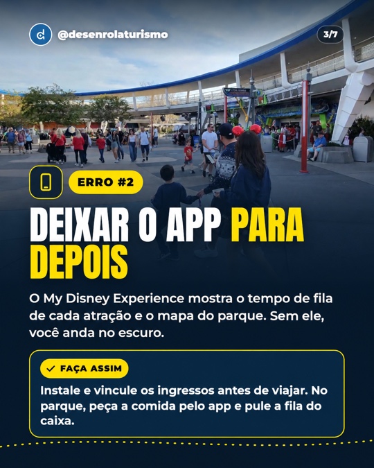 Erro 2: deixar o app para depois. Faça assim: instale e vincule os ingressos antes de viajar e peça a comida pelo app